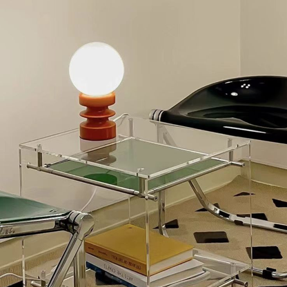 Table Lamp with Frosted Glass Globe Shade - Modern Mid Century Retro