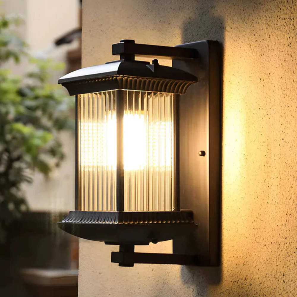 Entryway Light Fixtures for Porch and Patio - Tiered Glass Wall Light