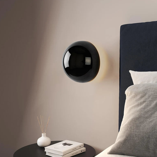 Eclipse Wall Sconce with Halo Backlit Effect - Bauhaus Modern Style