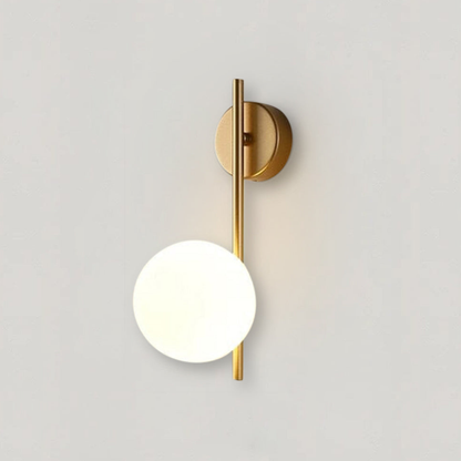 Linear Glass Globe Wall Sconce with Frosted Orb - Modern Nordic Style
