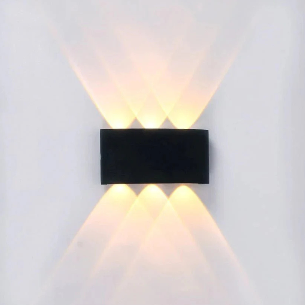 Moderner Innen- und Außenbereich Mehrstrahl-Wandlampe mit Auf- und Abwärtslicht – Licht mit gewelltem Fächer-Effekt