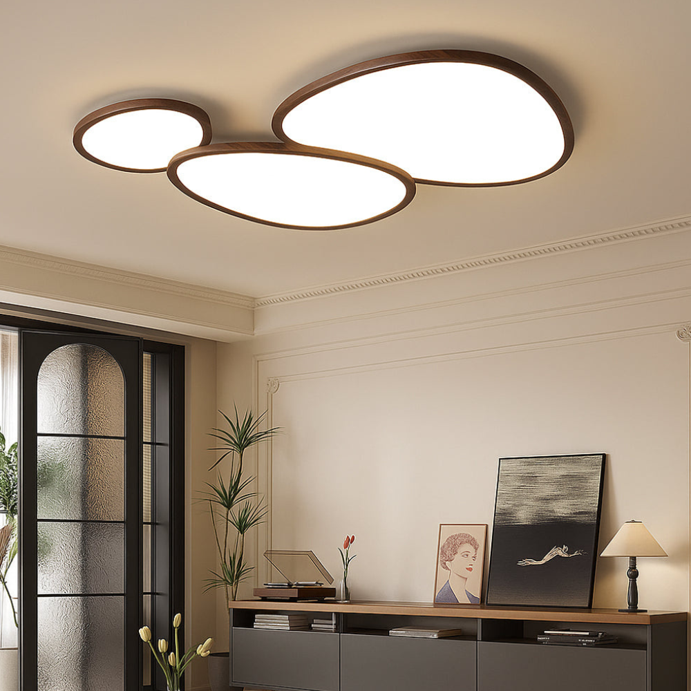 Flush Mount Ceiling Light with Aluminum Frame - Modern Scandinavian LED