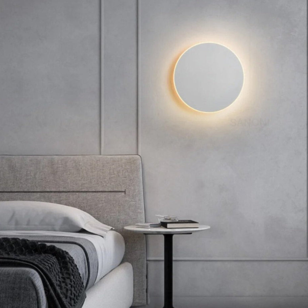 Architectural Floating Disc Wall Lamp - Round Aluminum LED Accent Light