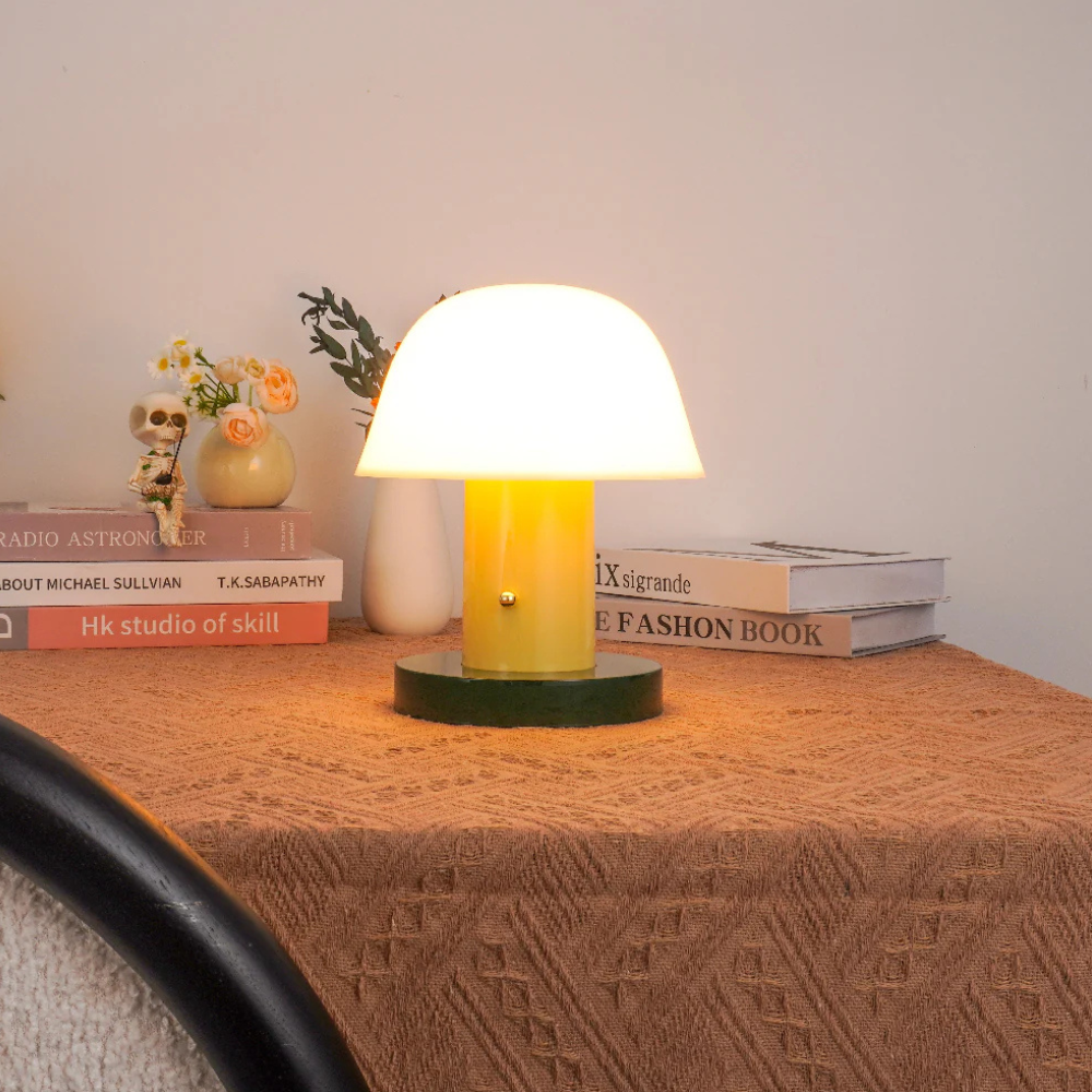 LED Table Lamp with USB Port and Touch Dimmer - Mid Century Danish Style