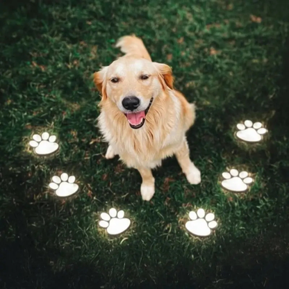 Solar Powered Paw Print Garden Lights - LED Outdoor Path Decor