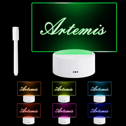 Lighted Acrylic Dry Erase Message Board - Glow Note Memo Night Light