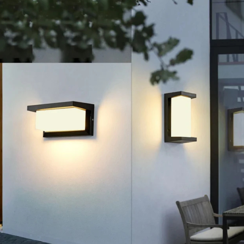 Modern Motion Sensor Outdoor Wall Light - Architectural Weather Resistant Wall Sconce