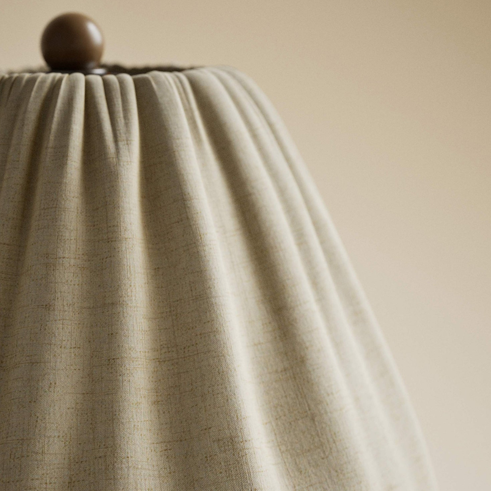 Retro Pleated Linen Table Lamp - Mid-Century Modern Boho Bedside Light