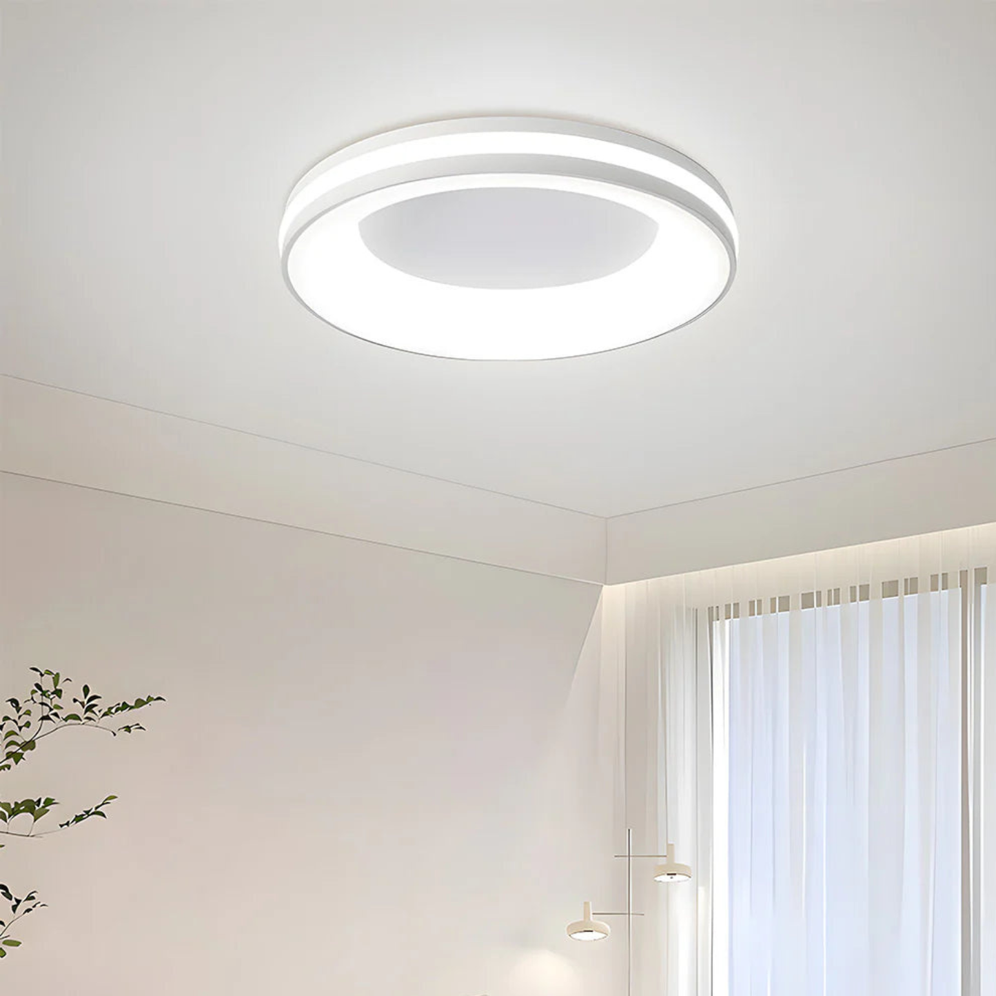 Plafonnier rond moderne - Montage affleurant peu profond