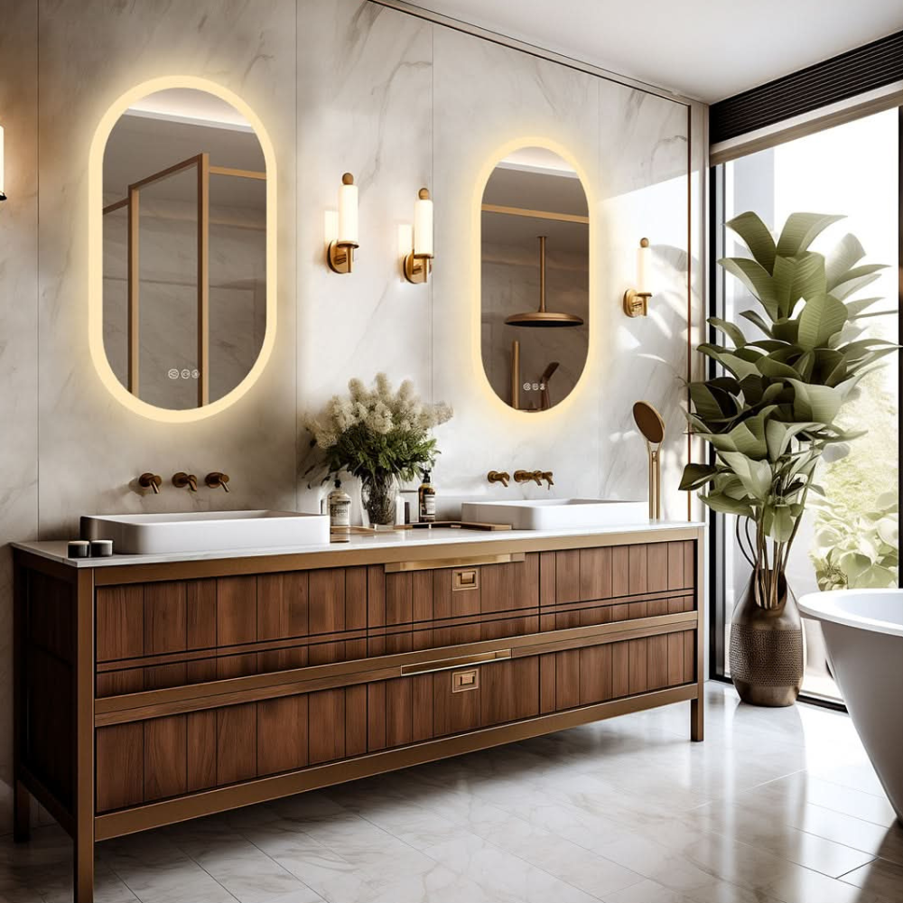 Led vanity mirror with Vertical or Horizontal Wall Mounting - Modern Minimalist