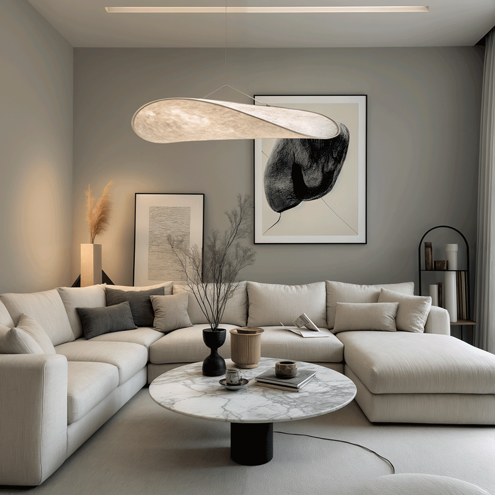 Wavy Silk-Like Pendant Light with Organic Sail Shape - Modern Scandinavian