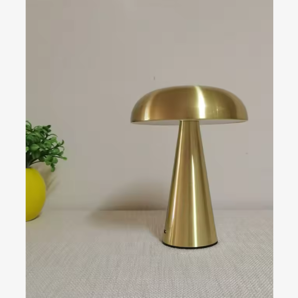Pilz-Tischlampe mit Metallkuppel-Schirm – Modernes Mid-Century-Design