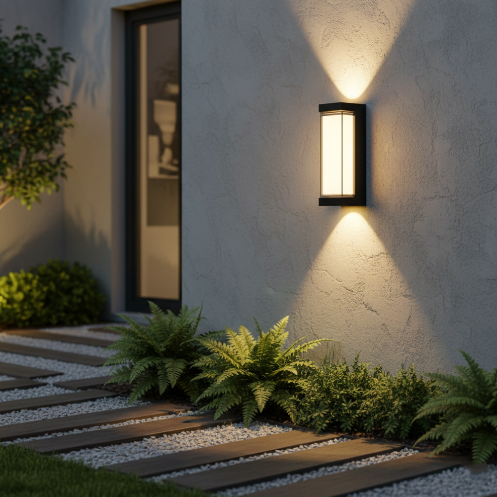 Außen-LED-Verandaleuchten mit integrierter LED und mattierter Acryllinse