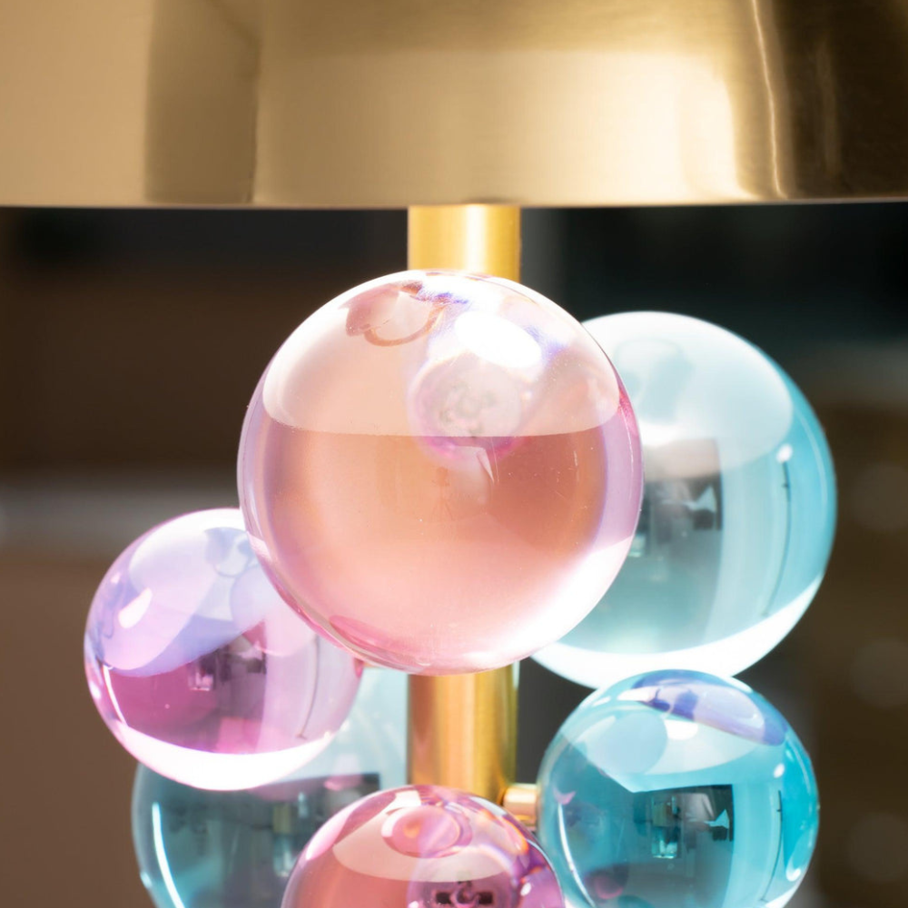 Skulpturale Glascluster-Akzentlampe mit Marmorsockel – Art Deco Metall-Wandleuchte