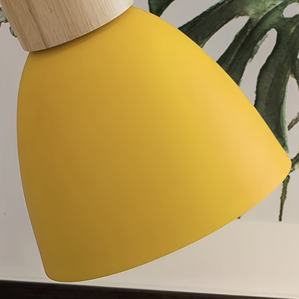Nordische matte Wandleuchte mit Naturholz – moderne schwenkbare Arbeitsleuchte