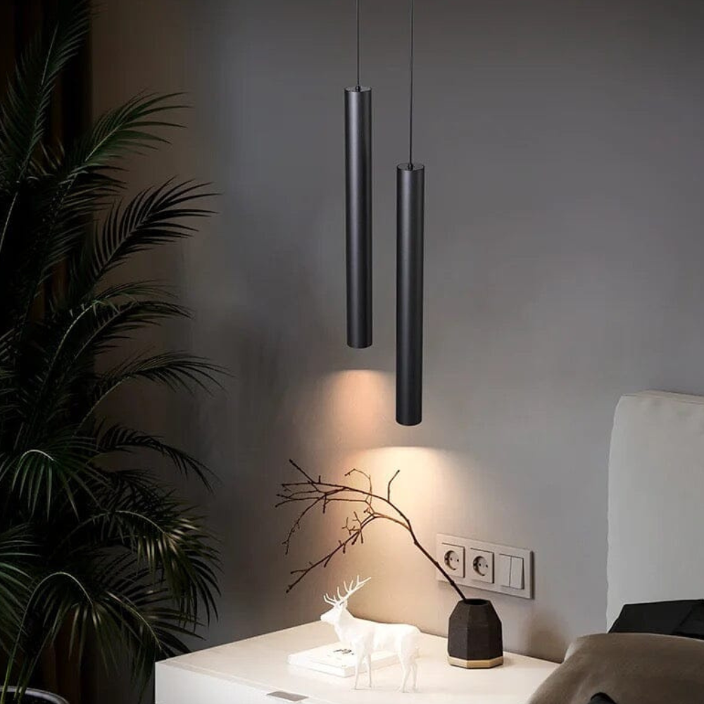 Minimalistische LED-Zylinder-Pendelleuchte – Schlanke vertikale Röhrenlampe zum Hängen