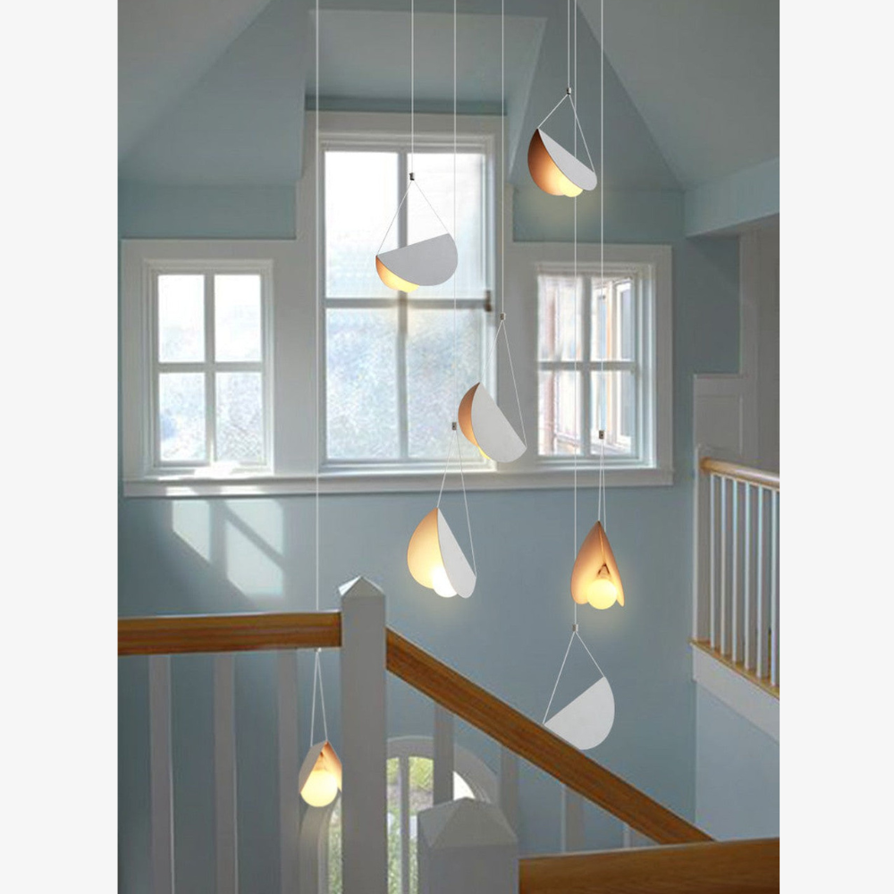 Modern Artistic Multi-Head Chandelier Light - Floating Curved Hanging Light