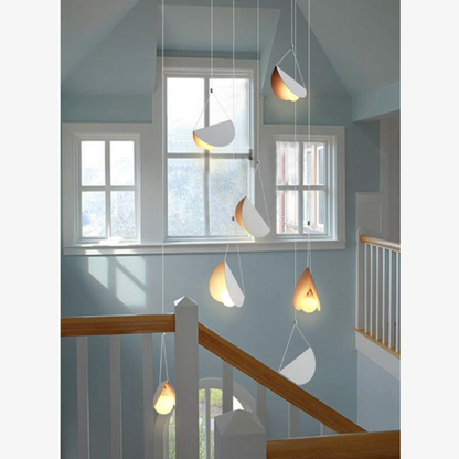 Modern Artistic Multi-Head Chandelier Light - Floating Curved Hanging Light