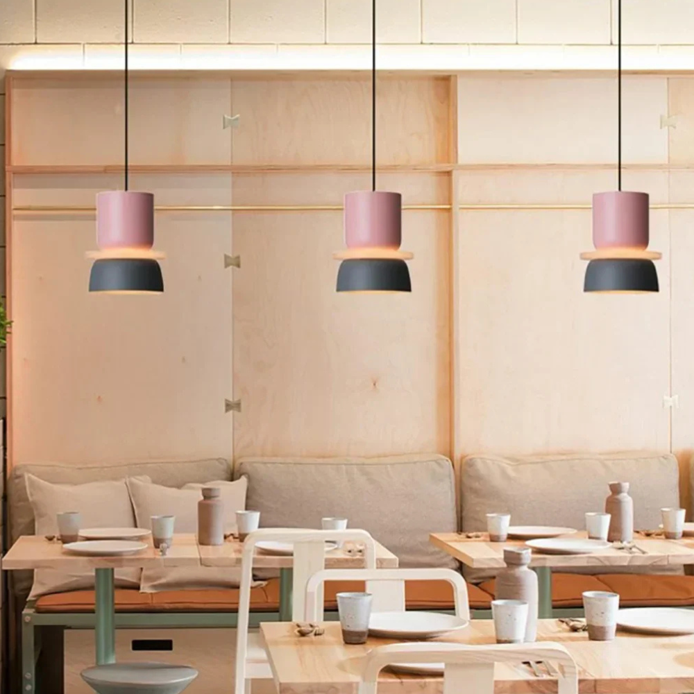 Hängelampe mit gestapelter Schale und mattem Finish – Nordischer geometrischer Stil