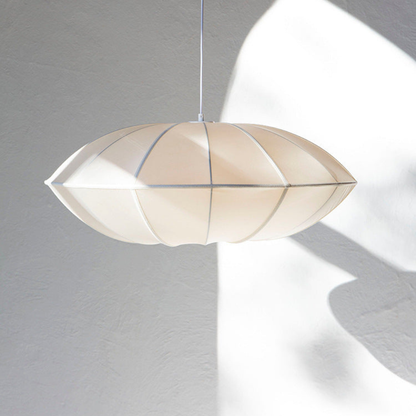 Fabric Pendant Light with Metal Frame - Modern Scandinavian Neutral