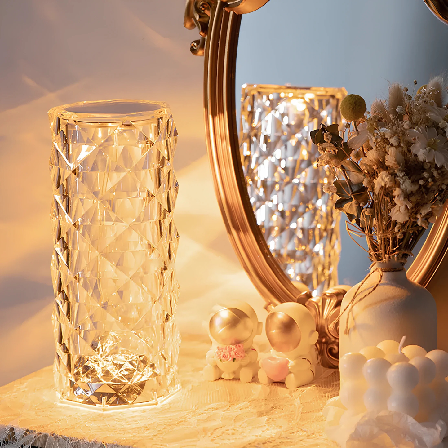 Sparkling Crystal Pattern Touch Lamp