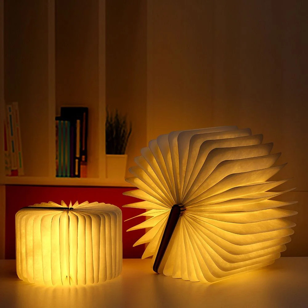 Lampe en papier pliable à DEL - Veilleuse en style accordéon