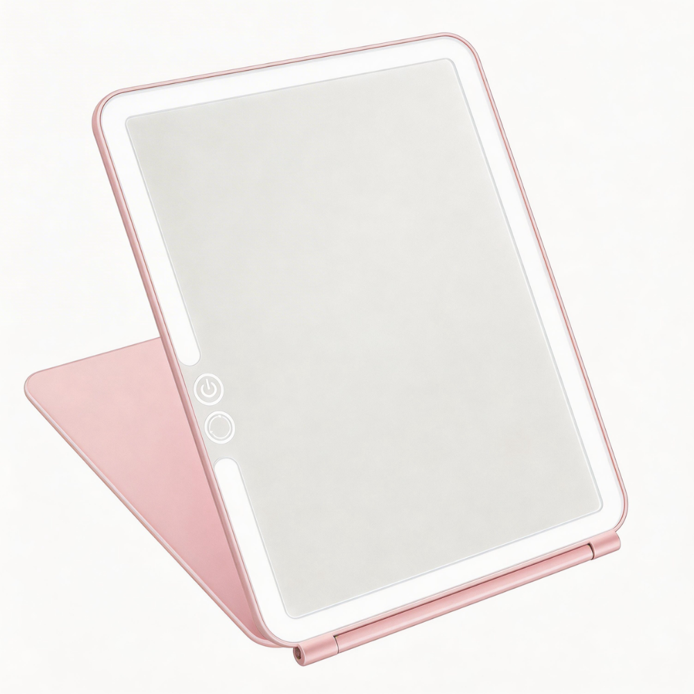 Led makeup mirror with Collapsible Tablet Design - Modern Minimalist
