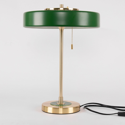 Spun Metal Table Lamp with Pull Chain and Acrylic Diffuser - Industrial