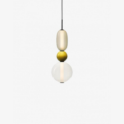 Stacked Glass Pendant Light with Geometric Tiers - Art Deco Style