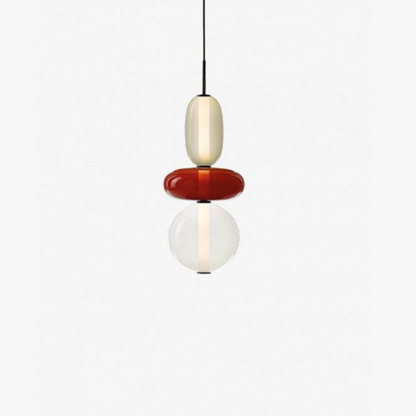 Stacked Glass Pendant Light with Geometric Tiers - Art Deco Style