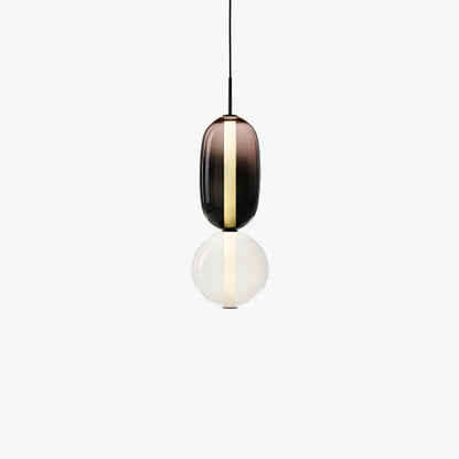 Stacked Glass Pendant Light with Geometric Tiers - Art Deco Style
