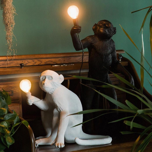 Lampe de table Singe Fantaisiste - Lampe de bureau sculpturale en forme d'animal