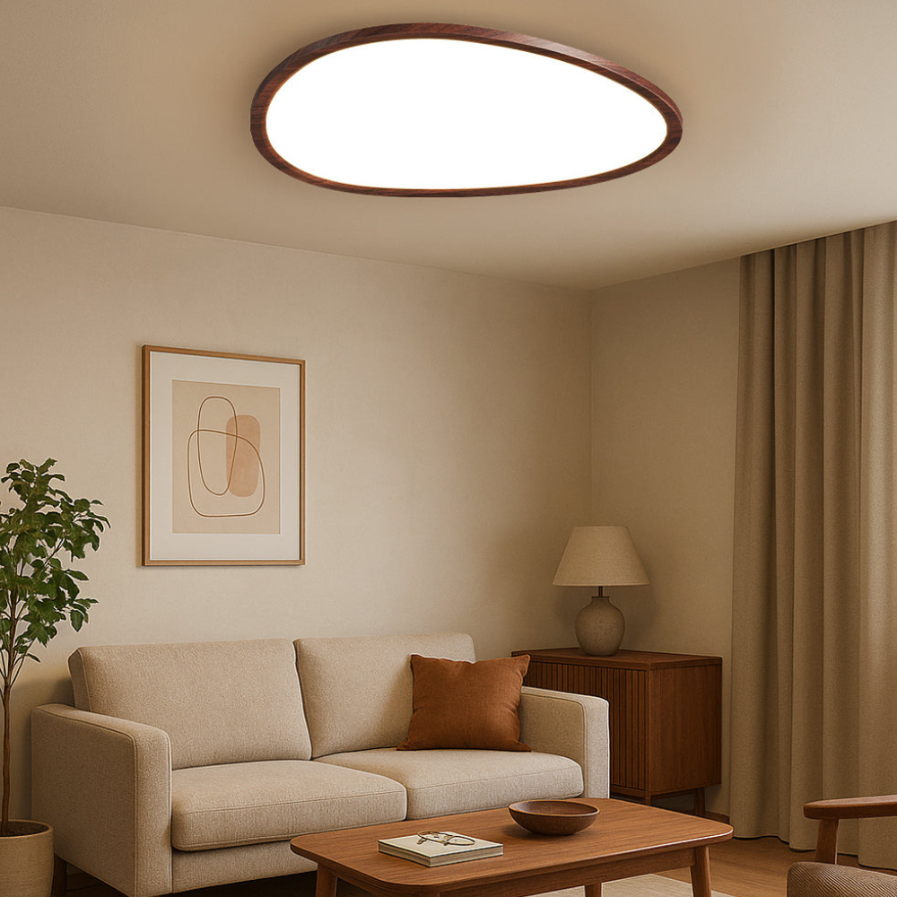 Flush Mount Ceiling Light with Aluminum Frame - Modern Scandinavian LED