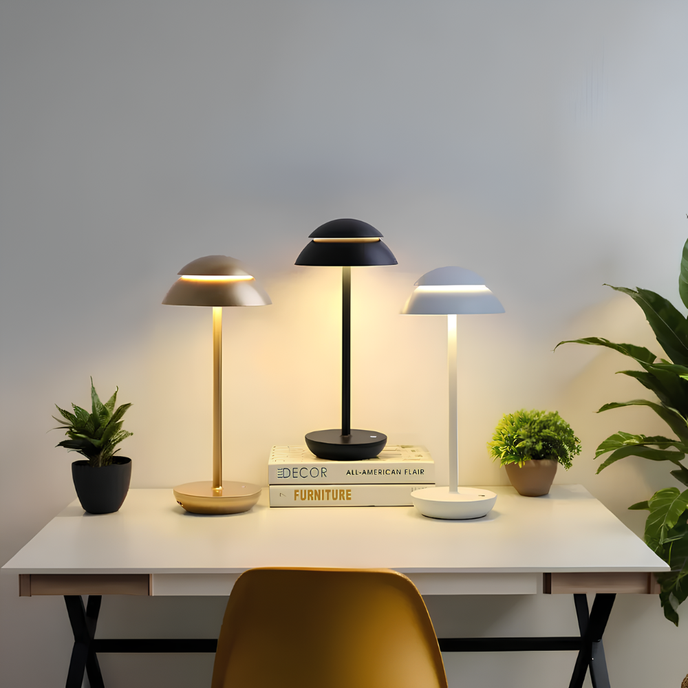 Lampe de table sans fil à LED minimaliste scandinave - Lumière rechargeable à intensité variable