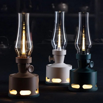 Mid-Century Modern Rechargeable LED Lantern - Vintage Battery Table Lamp