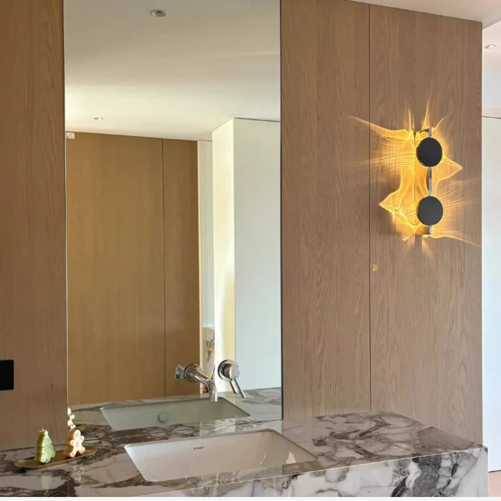 Applique murale moderne à LED effet ondulation d'eau - Lumière d'accent ombre abstraite