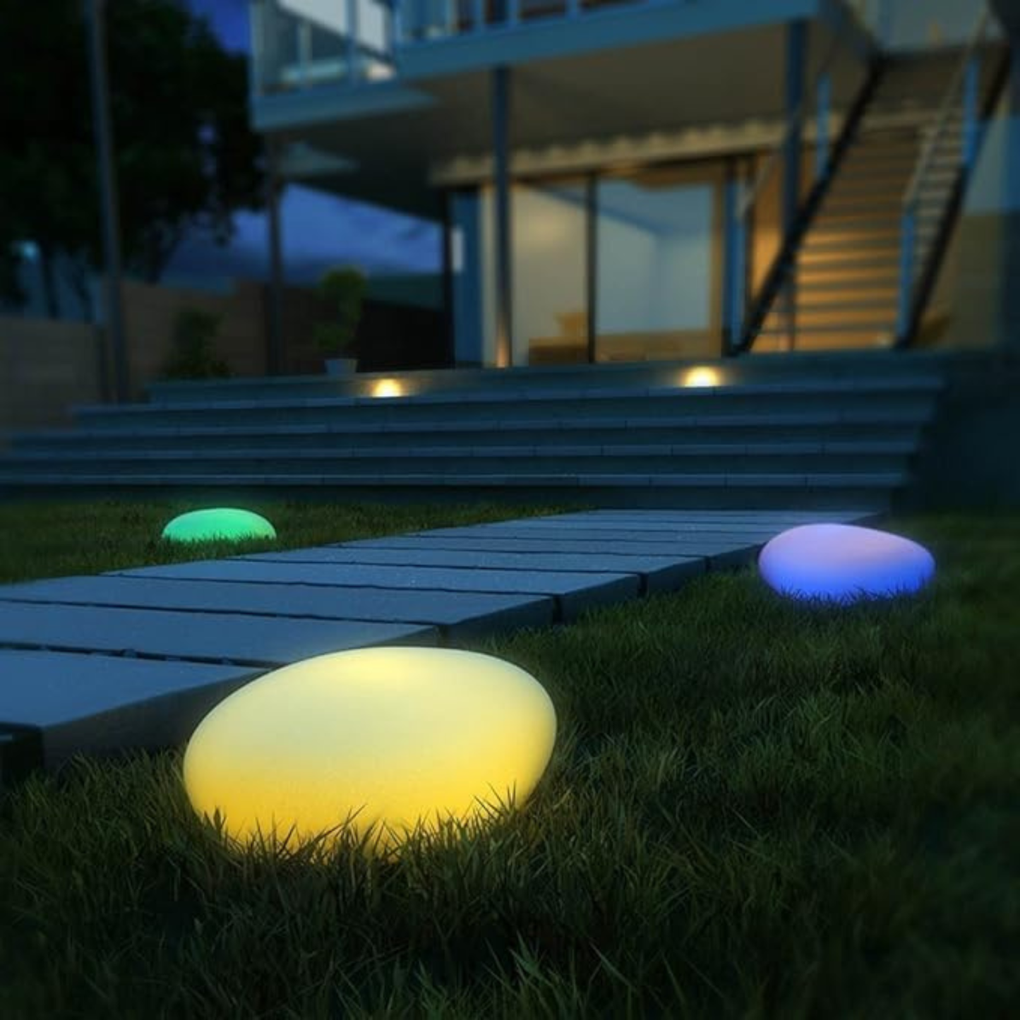 Garden Floor LED Pebble Lamp