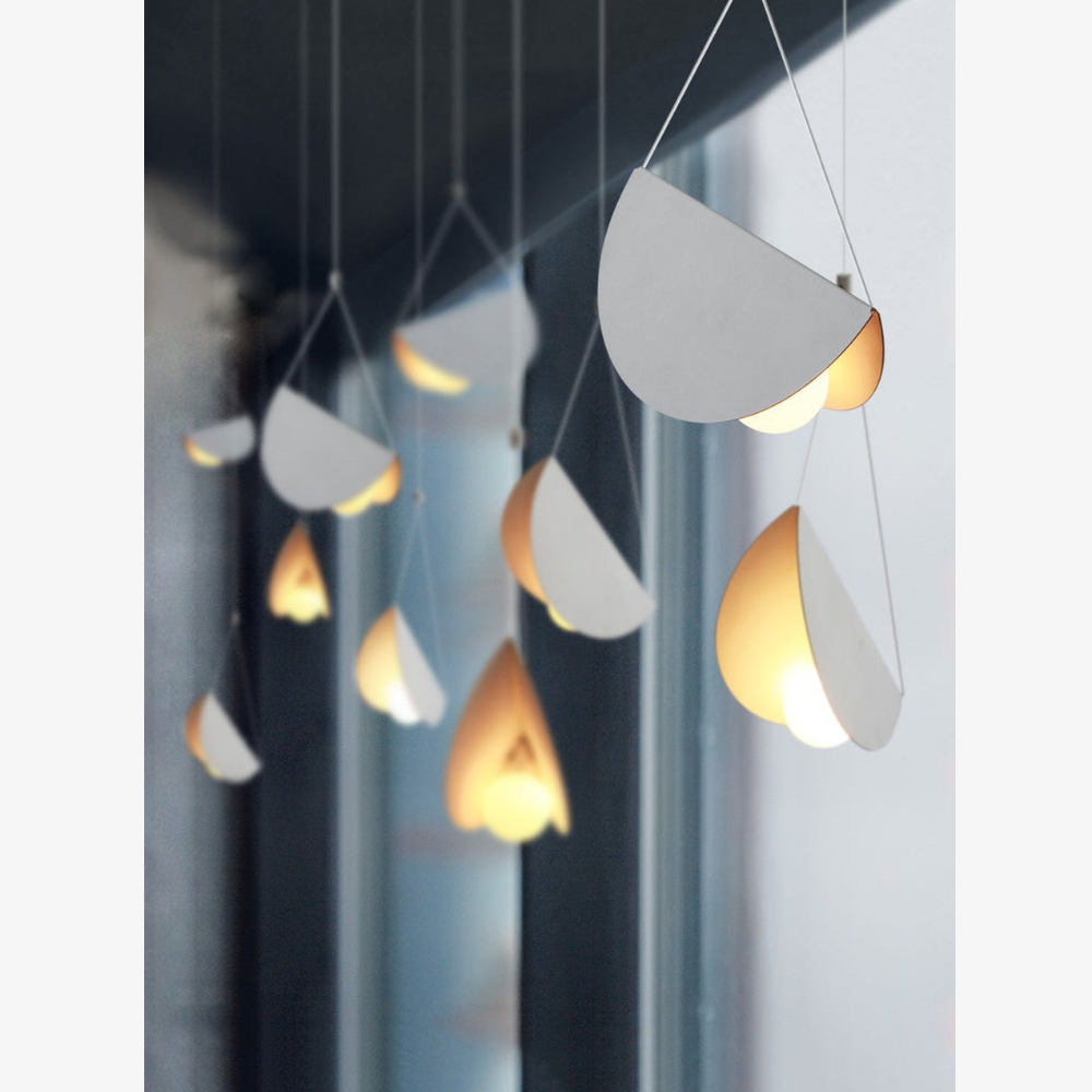 Modern Artistic Multi-Head Chandelier Light - Floating Curved Hanging Light