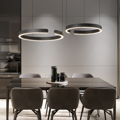 LED Ceiling Fixture with Adjustable Cable - Contemporary Ring Design