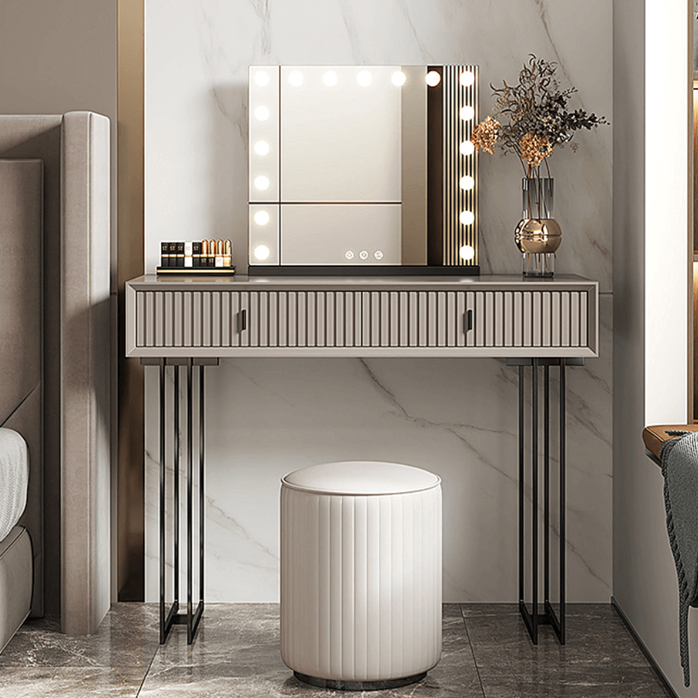 Hollywood-Stil Schminkspiegel mit LED-Lampen und Titanrahmen – Hochmodern
