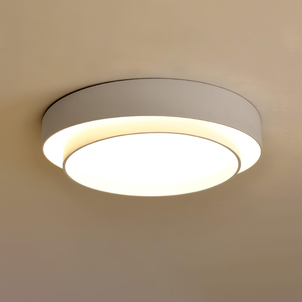 Concentric Ring Ceiling Light with Tiered Shade - Modern Flush Mount
