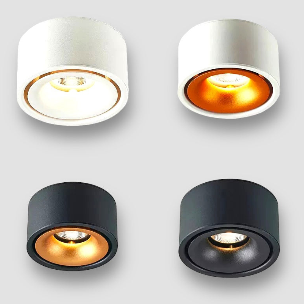 Surface Mount LED Spotlight with Anti-Glare Deep Recess - Industrial Style