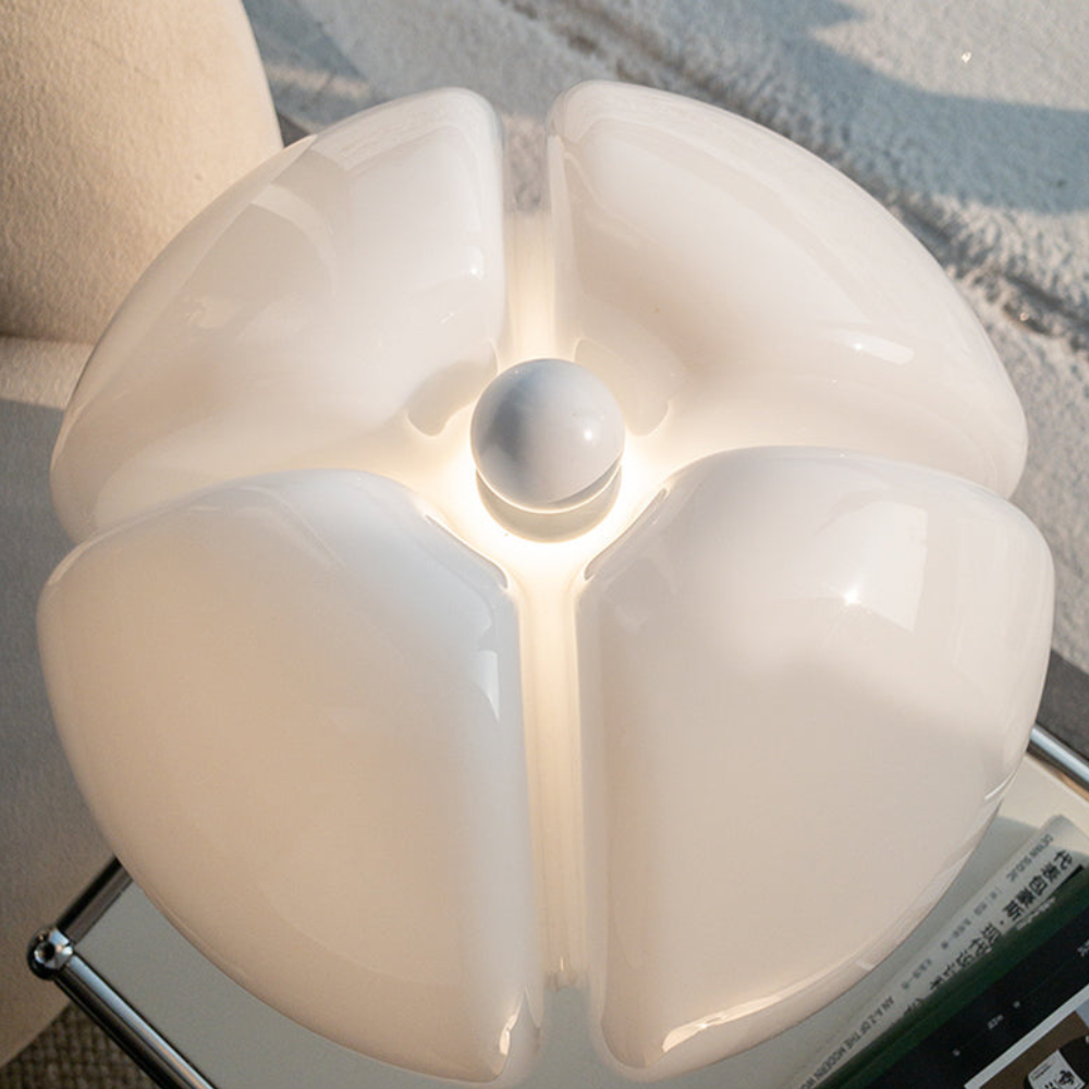 Mushroom Table Lamp with Four Lobe Shade - Mid Century Modern Style