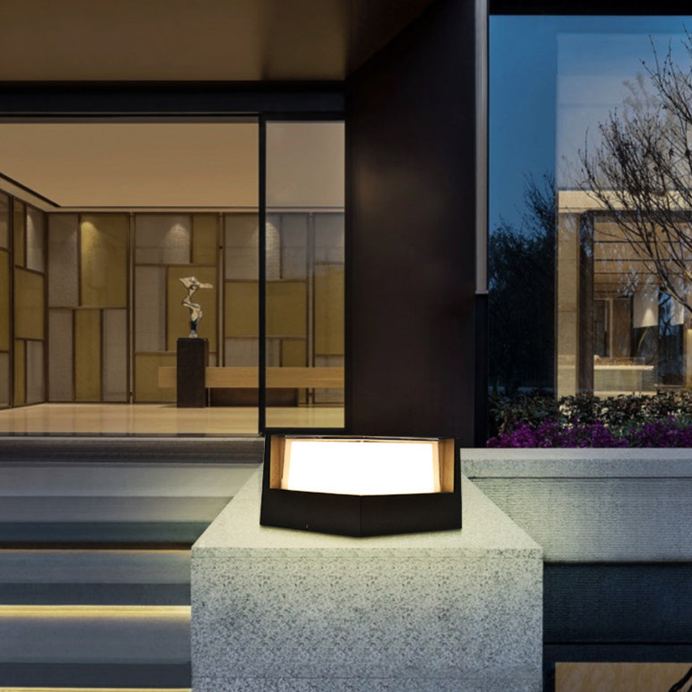 Lanterne extérieure moderne noire à DEL - Chemin de jardin