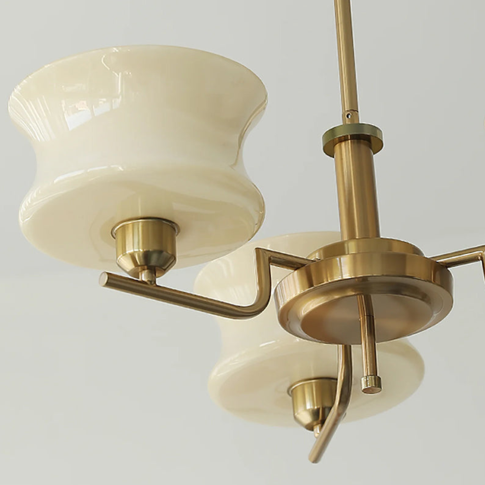 Chandelier with Glass Bell Shades - Mid Century Modern  Light