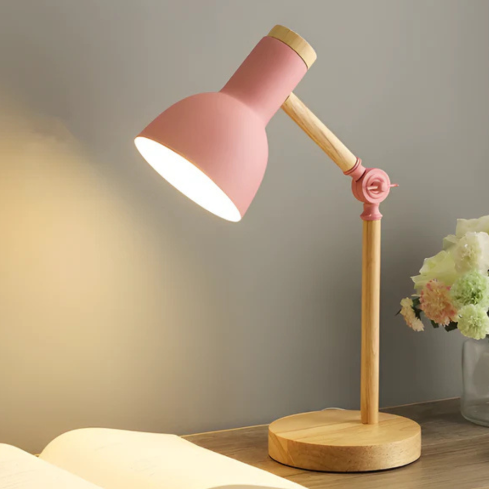 Adjustable Wood Desk Lamp - Modern Scandinavian Task Light