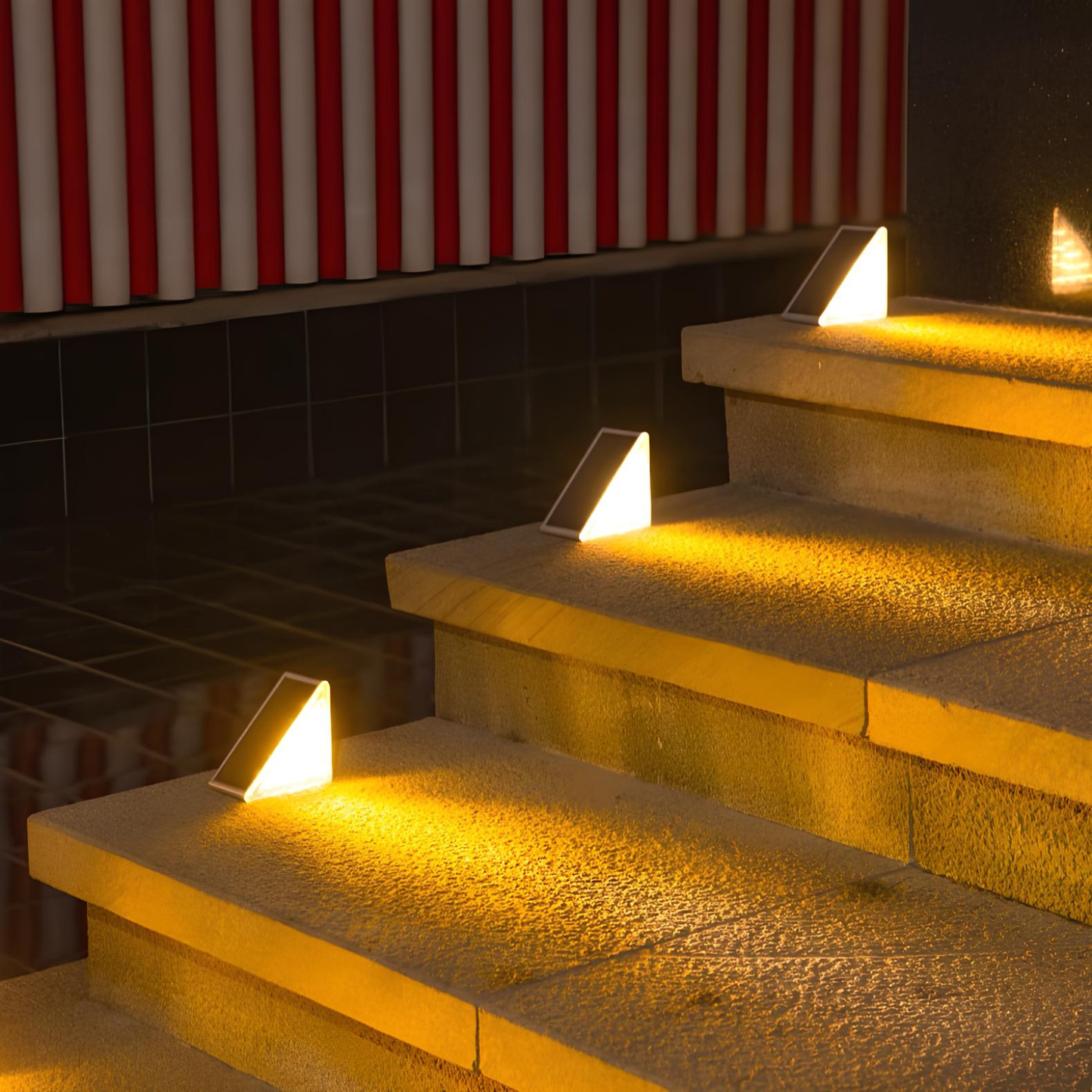 Solar Powered Stair Lights for Outdoor & Indoor