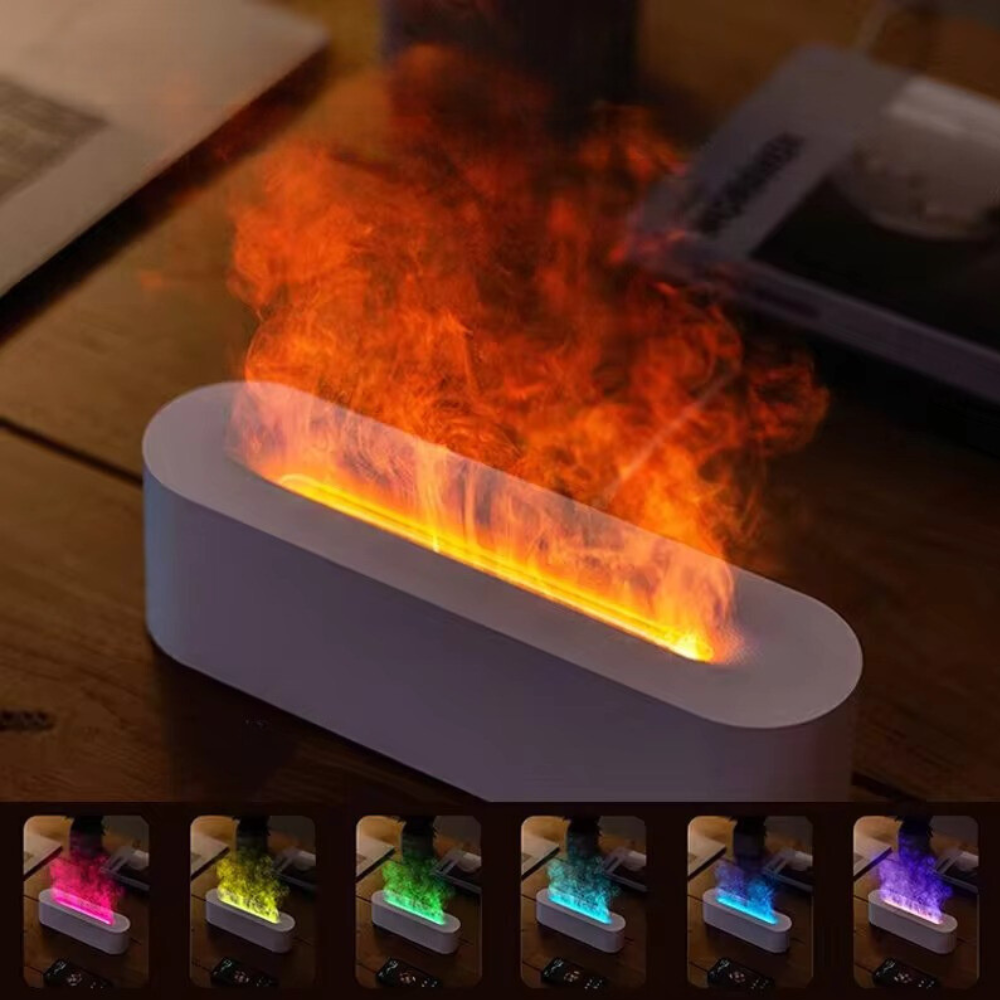 Humidificateur d'air Flamme - Brouillard effet volcan et diffuseur d'huiles essentielles