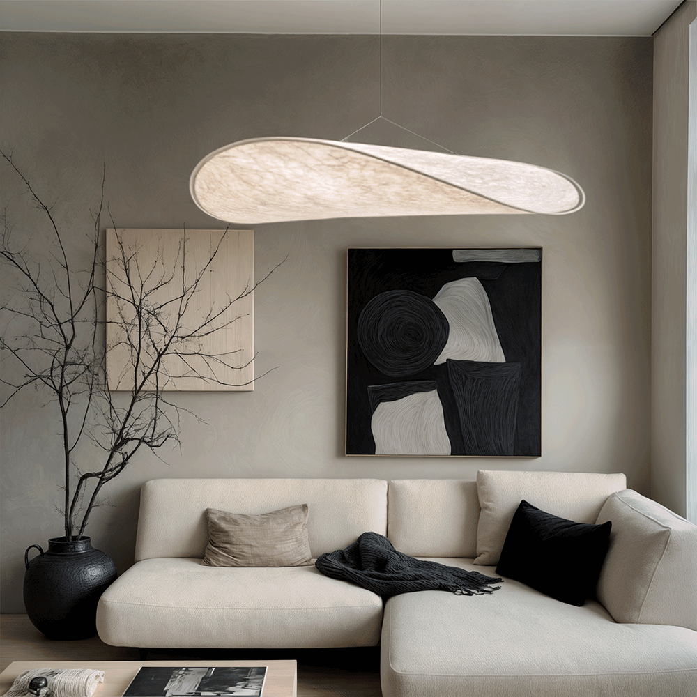 Wavy Silk-Like Pendant Light with Organic Sail Shape - Modern Scandinavian