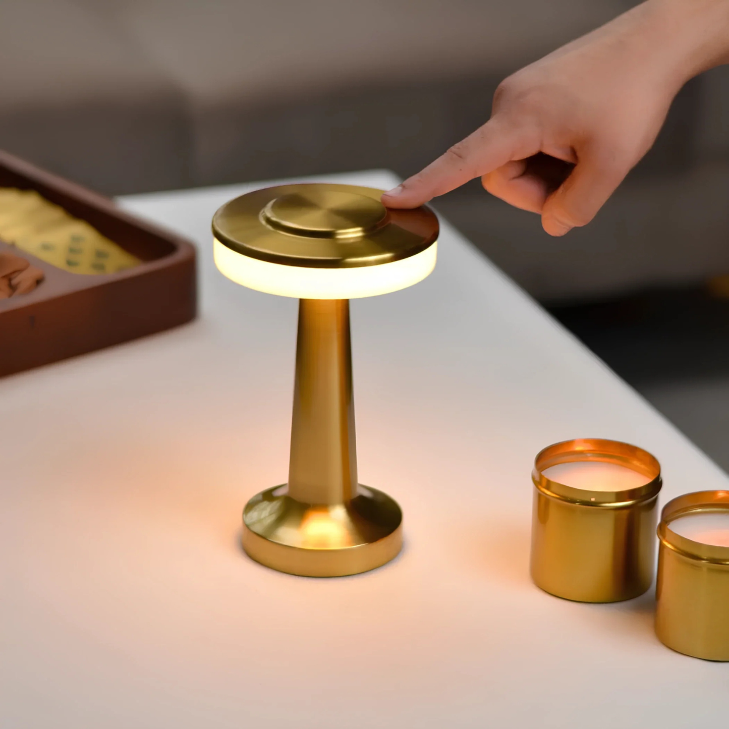 Cordless LED Disc Touch Lamp